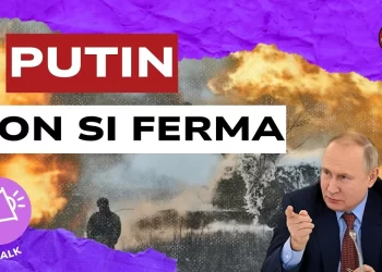 Scena di guerra. Vladimir Putin in primo piano