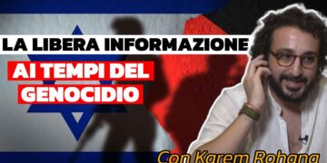 Bandiere della Palestina e di Israele. Karem Rohana in primo piano
