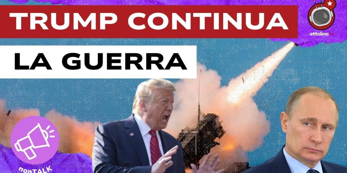 Lancio di un missile. Donald Trump arrabbiato e Vladimir Putin in primo piano