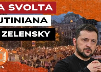 Manifestazione a Kiev. Volodymyr Zelensky in primo piano