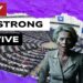 Parlamento europeo. Ursula von del Leyen malconcia in primo piano
