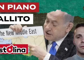 Benjamin Netanhyau mostra la mappa di Israele senza la Palestina. Giacomo Gabellini in primo piano