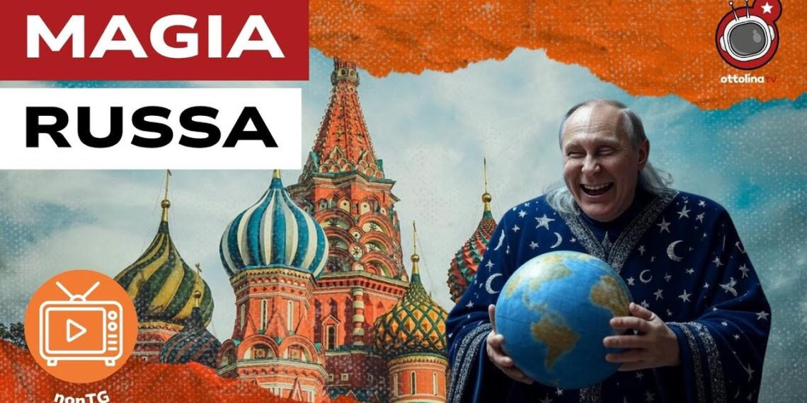 Cattedrale di san Basilio. Vladimir Putin vestito da mago in primo piano