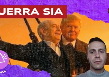 Donald Trump abbraccia Benjamin Netanhyau come nella scena del film Titanic. Giacomo Gabellini in primo piano