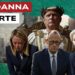 Donald Trump vestito da imperatore romano. Giorgia Meloni, Friedrich Merz e Ursula von der Leyen in atteggiamento sottomesso