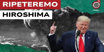 Esplosione atomica. Donald Trump in primo piano