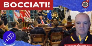 Immagine del summit fra Donald Trump e i leader europei. Giuseppe Germinario in primo piano