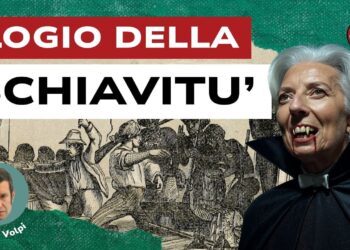 Litografia di schiavi in rivolta. Christine Lagarde vampiro