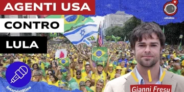Manifestazione in Brasile. Gianni Fresu in primo piano