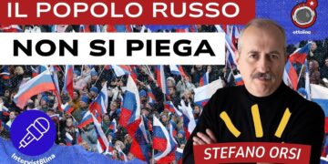 Manifestazione russa. Stefano Orsi in primo piano