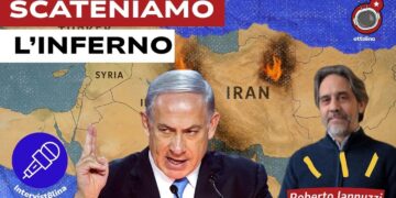 Mappa del Medio Oriente. Benjamin Netanhyau in primo piano, Roberto Iannuzzi a lato