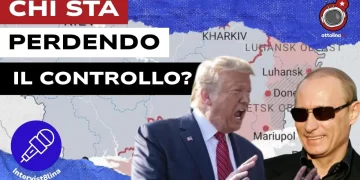Mappa del fronte della guerra russo-ucraina. Donald Trump e Vladimir Putin in primo piano