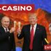 Mappa dell'Armenia. Vladimir Putin e Donald Trump brindano. Enrico Tomaselli in primo piano