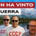 Paesaggio dell'Alaska con Vladimir Putin e Sergej Lavrov con la felpa CCCP. Stefano Orsi e Francesco dall'Aglio in primo piano