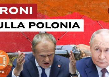Drone distrutto. Donald Tusk e Vladimir Putin in primo piano