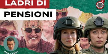 Festa di anziani. Ursula von der Leyen e Giorgia Meloni in divisa militare in primo piano