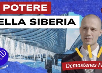 Gasdotto con stalattiti di ghiaccio. Demostenes Floros in primo piano