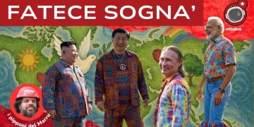 Immagine psichedelica. Kim Jong-un, Xi Jinping, Vladimir Putin e Narendra Modi vestiti da figli dei fiori
