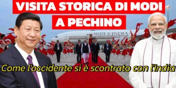 L'arrivo di Narendra Modi al summit SCO. Xi Jinping e Narendra Modi in primo piano