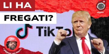 Logo di TikTok. Donald Trump in primo piano