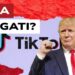 Logo di TikTok. Donald Trump in primo piano