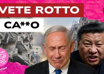 Macerie di Gaza. Benjamin Netanhyau triste e Xi Jinping furibondo in primo piano