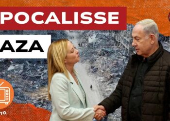 Macerie di Gaza. Giorgia Meloni stringe la mano a Benjamin Netanhyau in primo piano