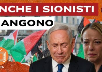 Manifestazione pro Palestina. Benjamin Netanhyau e Giorgia Meloni in primo piano