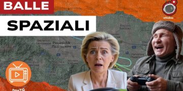 Mappa del volo di Ursula vvon der Leyen. Ursula von der LEyen spaventata e Vladimir Putin vestito da aviatore con in mano un joystick in primo piano