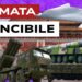Mezzi militari e armi cinesi con Mao Tse Tung sullo sfondo