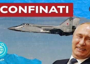 MiG russo. Vladimir Putin sorridente in primo piano