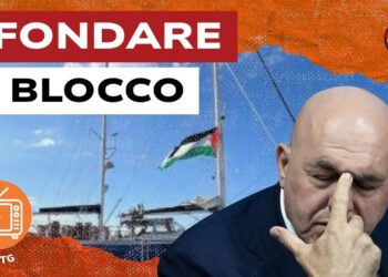 Nave della Global Sumud Flotilla. Guido Crosetto in primo piano