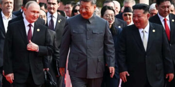Vladimir Putin, Xi Jinping e Kim Jong-un alla parata di Pechino