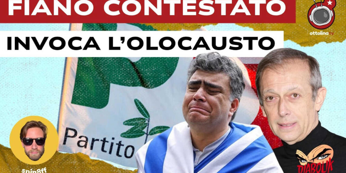 Bandiera del PD. Emanuele Fiano in lacrime e Piero Fassino in primo piano