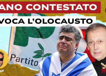 Bandiera del PD. Emanuele Fiano in lacrime e Piero Fassino in primo piano
