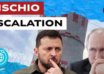 Centrale nucleare. Volodymyr Zelensky e Vladimir Putin in primo piano