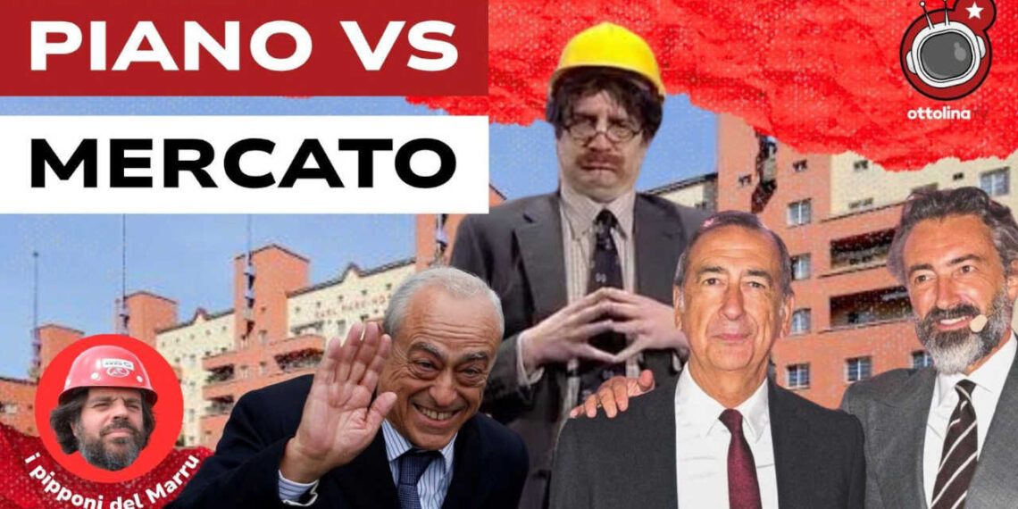Edilizia popolare viennese. Francesco Caltagirone, Giuseppe Sala e Manfredi Catella con l'ingegner Cane in primo piano