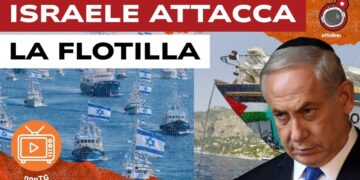 Imbarcazioni da guerra israeliane. Benjamin Netanhyau in primo piano