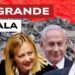 Macerie di Gaza. Giorgia Meloni, Banjamin Netanhyau e Donald Trump in primo piano
