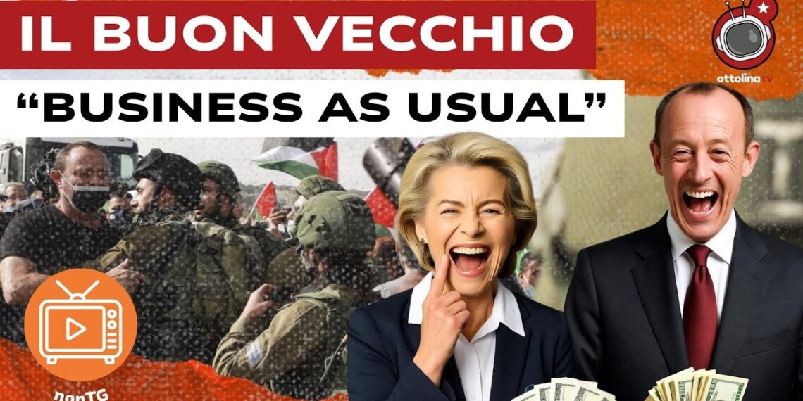 Militari in Palestina. Ursula von del Leyen e Friedrich Merz in primo piano