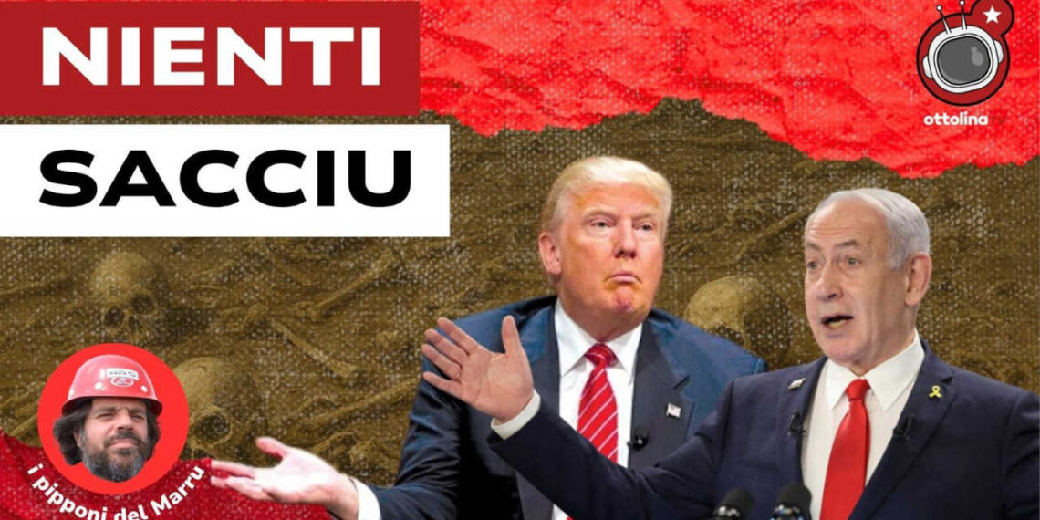 Scheletri e ossa. Donald Trump e Benjamin Netanhyau in primo piano