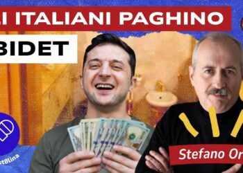 Bagno con sanitari in oro. Volodymyr Zelensky e Stefano Orsi in primo piano