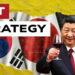Bandiere della Corea del Sud, del Giappone e della Germania. Xi Jinping brinda in primo piano