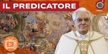 Dipinto del giudizio universale. Sergio Mattarella vestito da Papa in primo piano