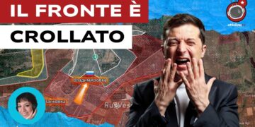 Mappa del fronte della guerra fra Russia e Ucraina. Volodymyr Zelensky in primo piano