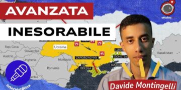 Mappa del fronte ucraino. Davide Montingelli in primo piano