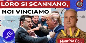Mappa del fronte ucraino. Volodymyr Zelensky e Donald Trump che si picchiano e Maurizio Boni in primo piano