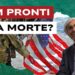 Militare con la bandiera americana. Angelo d'Orsi in primo piano