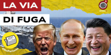 Portaerei USS Gerald Ford. Donald Trump, Vladimir Putin e Xi Jinping in primo piano