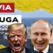 Portaerei USS Gerald Ford. Donald Trump, Vladimir Putin e Xi Jinping in primo piano